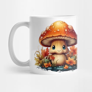 adorable kawaii style autumn mushroom Mug
